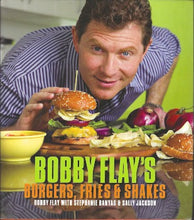 Load image into Gallery viewer,  a crusty-on-the-outside, juicy-on-the-inside burger; a fistful of golden, crisp, salty fries; and a thick, icy milkshake. Bobby has crafted the tastiest recipes ever for this ultimate food trio. Bobby adds flavorful relishes and condiments to elevate the classic burger Bobby Flay’s Burgers, Fries &amp; Shakes 