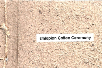 The Ethiopian Coffee Ceremony is an excellent and sustainably crafted book about the traditional Ethiopian coffee ceremony. The paper and cover are made from leaves. 