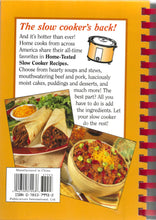 Load image into Gallery viewer, Book cover of a slow cooker recipe book with text and images of food.