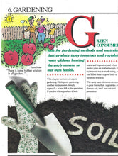 Load image into Gallery viewer,  page with gardening theme, trowel, and text about gardening methods.