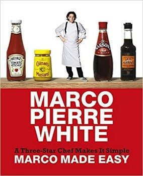  Autographed In Marco Made Easy, 100 recipes from store-cupboard ingredients. Olive oil, honey, mustard, soy sauce, vinegar, Hellmann's, Heinz and Knorr -  Lea and Perrins brings life to the sauce for peppered steak, and beef casserole Jamaican Mess, bananas, custard and caramel sauce. Beautiful photographs. 