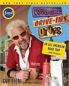  Guy Fieri takes you on a tour of America's most colourful diners, drive-ins, and dives complete with recipes, photos, and memorabilia. a  burger joint the Squeeze Inn in Sacramento to Peanut Pie from Virginia Diner in Wakefield or with "Rubbed and Almost Fried" Turkey Sandwich from Panini Pete's in Fairhope, Alabama, 
