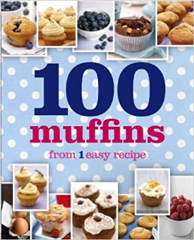  One recipe and one hundred variations- include both sweet and savoury muffins, from classic Blueberry Muffins and indulgent Chocolate Chunk Muffins to fruity Apple Streusel Muffins and savoury Smoked Salmon and Dill Muffins.    In fact, 100 Muffins in something to please everyone in the family 