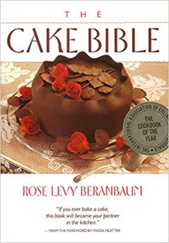 cake cookbook writer for food magazines, women's magazines, The New York Times, Rose Levy Beranbaum The Cake Bible chocolate less sugar low- to no-cholesterol, low-saturated-fat pancakes wedding cakes  Hardcover: 592 pages William Morrow Cookbooks Sept. 20, 1988, ISBN-13: 978-0688044022