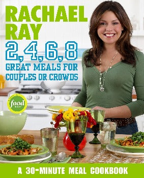  No matter how many people join the party, Rachael firmly believes that cooking should be fun, easy–and done in 30 minutes or less. With Rachael Ray: 2, 4, 6, 8, Rachael has designed right-sized menus for every occasion, with perfect meals for two, four, six, or eight.