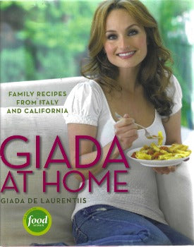 Giada at Home,  She shares classic Italian recipes like cheese-stuffed dates wrapped in salty prosciutto, creamy risotto with earthy and deep flavours of mushrooms and gorgonzola, and lamb chops basted with honey and balsamic vinegar grilled asparagus and melon game hens roasted Clarkson Potter ISBN-13: ‎978-0307451019
