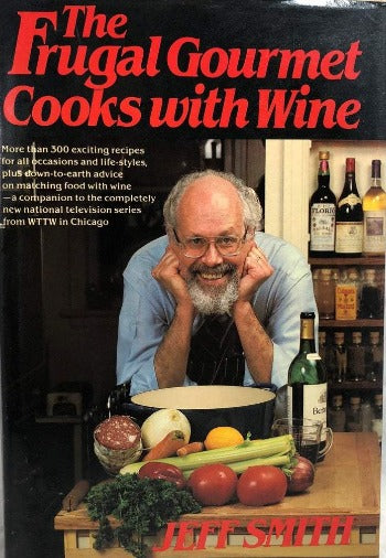 Pages are clean and are not marred by notes or folds. Appears to be an unread copy. Dust Jacket has minor yellowing due to age at the top edge. The Frugal Gourmet Cooks with Wine presents more than four hundred recipes featuring wine as an ingredient and offers advice on choosing and matching food with wine. 