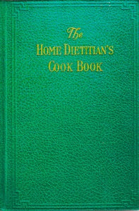 The Home Dietitian's Cook Book by Ella Mae Ives is “A comprehensive cookbook containing over 2400 excellent, tested, practical and economical and unusual recipes; a large number of menus for everyday use, as well as for special occasions; valuable charts as well as articles on food and diets, with particular attention given to foods for children, and corrective diets for adults that are either under-weight or over-weight” 