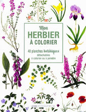 Load image into Gallery viewer, Mon herbier à colorier 40 planches botaniques détachables à colorier/ My coloring herbarium: 40 detachable botanical sheets to color or paint an absolutely beautiful and detailed coloring book of herbs Each of the 40 pages are detachable and are suitable for framing. A perfect gift for the artist gardener